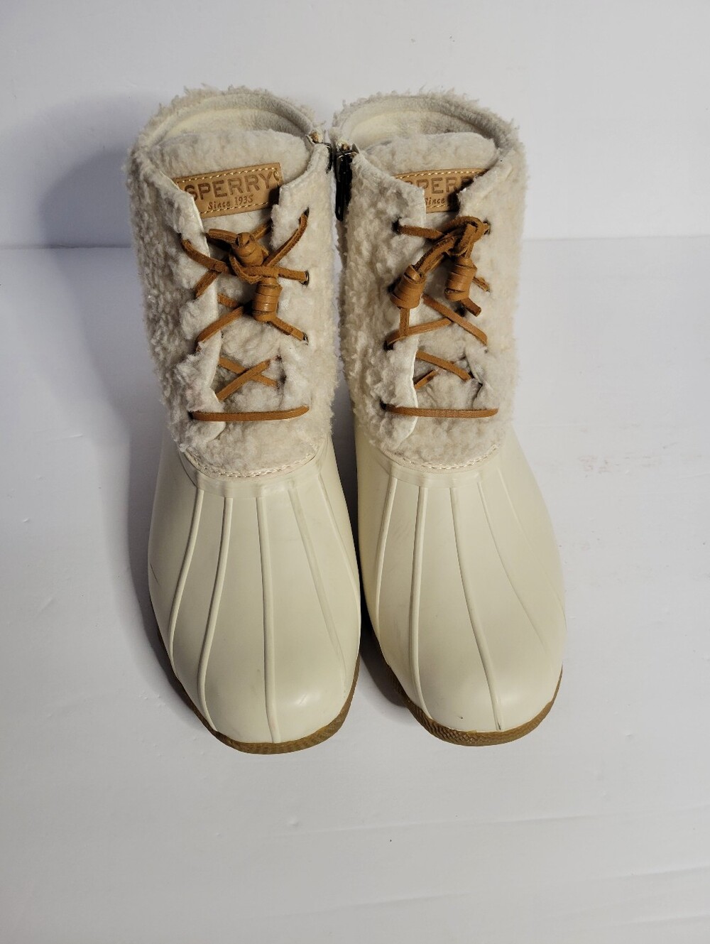 Sperry Saltwater Duck Boots Women 9M Fur Thinsulated Waterproof Winter